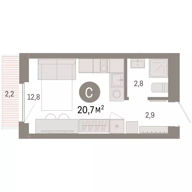 Квартира-студия: Новосибирский район, рабочий посёлок Краснообск, 3-й ... - Фото 2