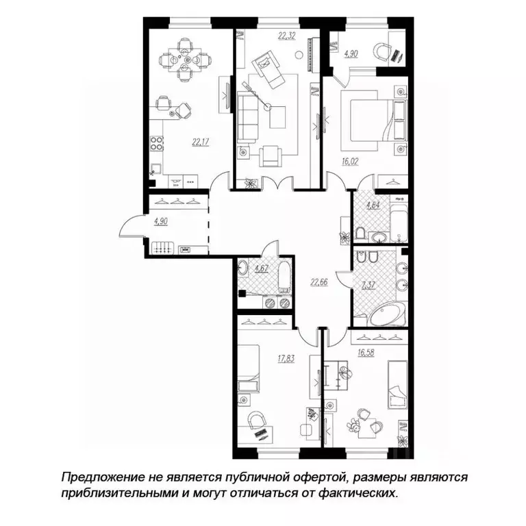 4-к кв. Санкт-Петербург проезд Петровская коса, 6к1 (143.5 м) - Фото 0