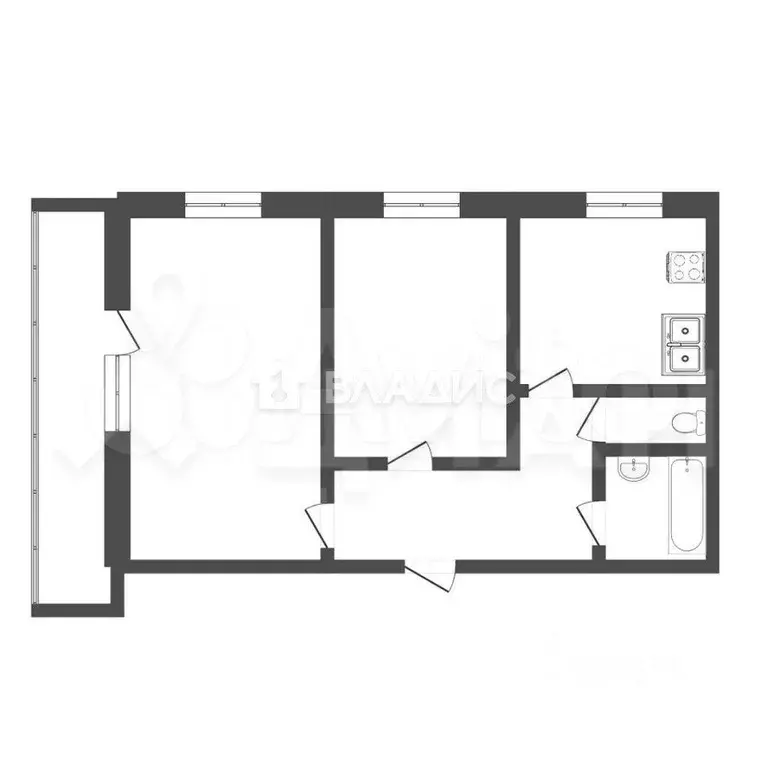 2-к. квартира, 52,1 м, 5/16 эт. - Фото 0