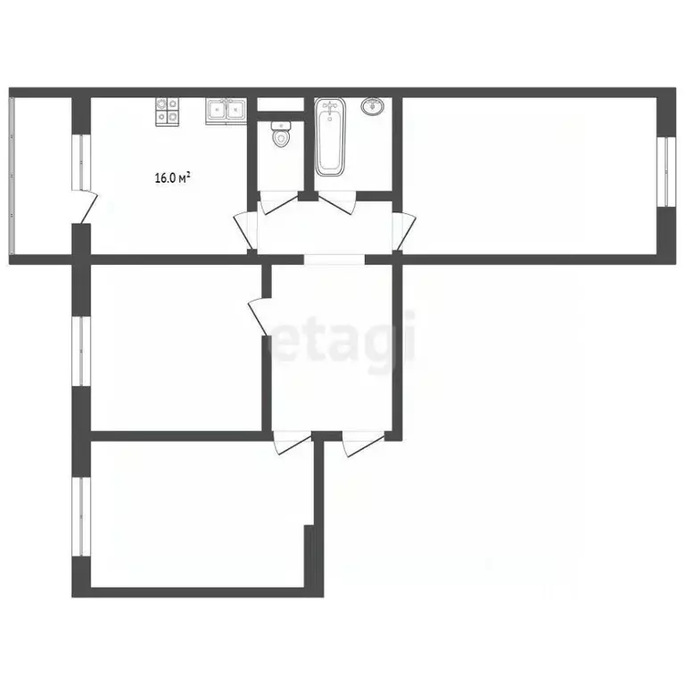 3-к кв. Орловская область, Орловский муниципальный округ, д. Жилина ... - Фото 2