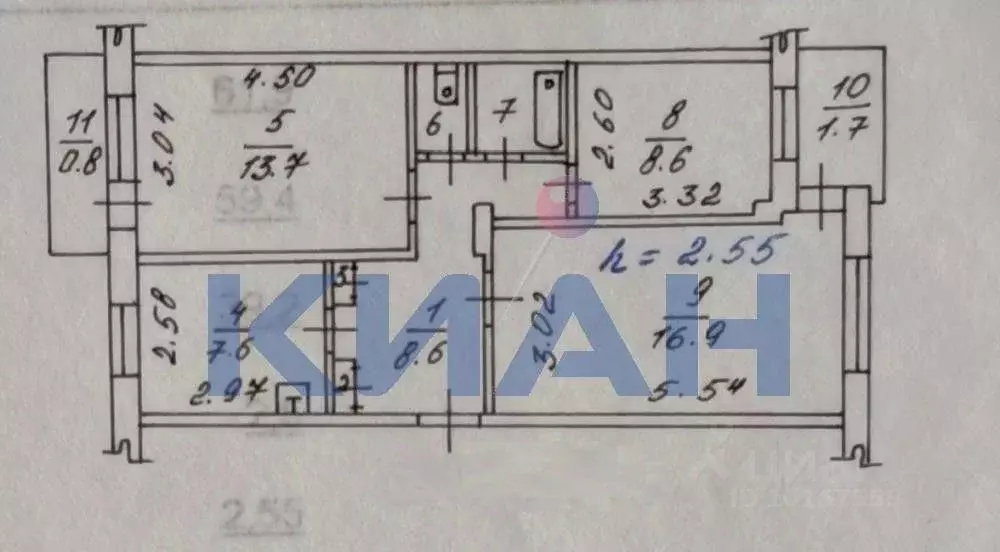 3-к кв. Красноярский край, Красноярск просп. Металлургов, 2А (61.9 м) - Фото 2