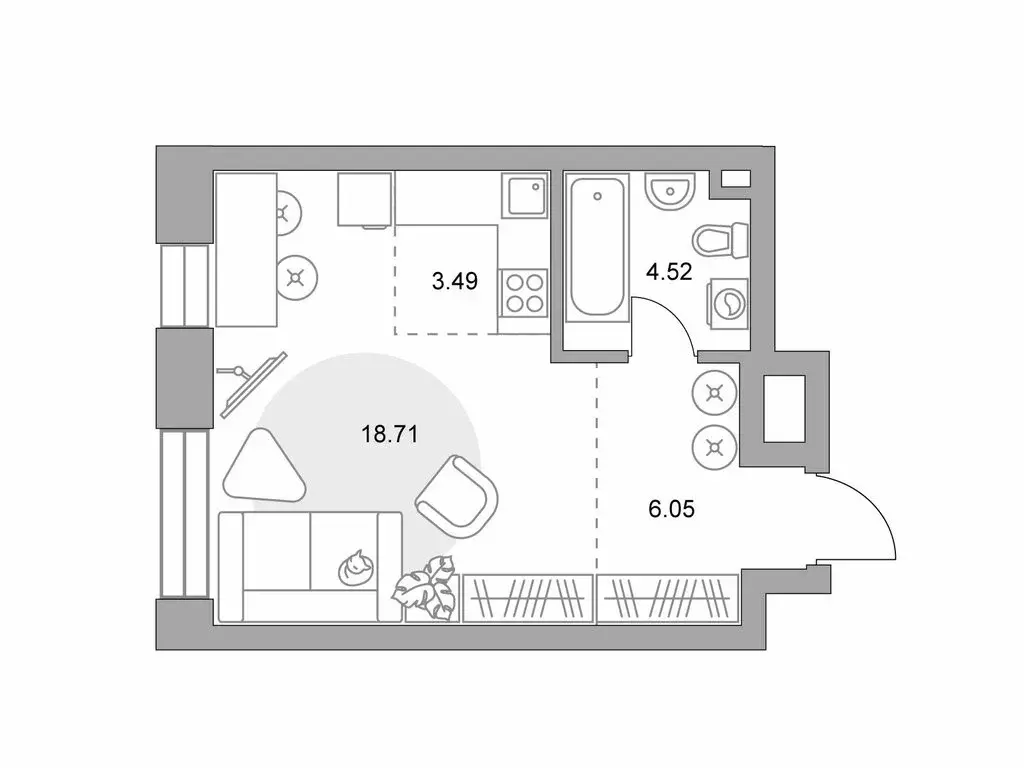 Квартира-студия: Москва, Дубининская улица, 27с3 (32.77 м) - Фото 0