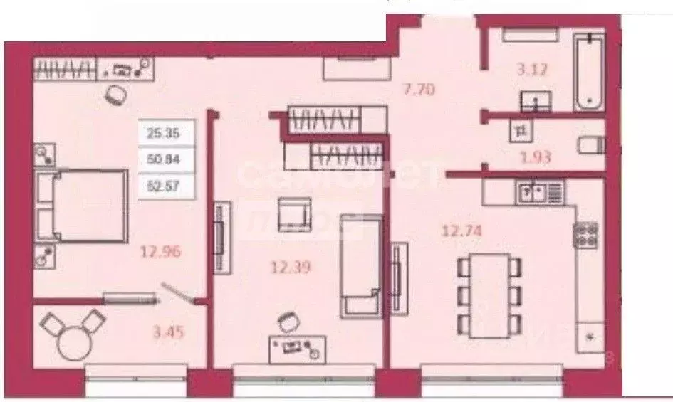 2-к кв. Тульская область, Тула ш. Калужское, 20к2 (51.6 м) - Фото 1