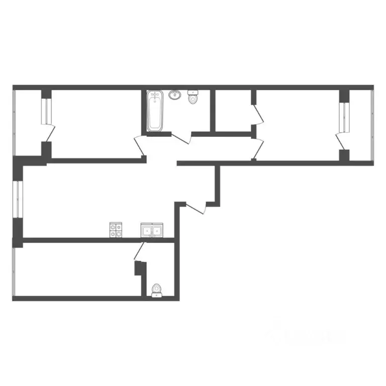 3-к кв. Тюменская область, Тюмень ул. 50 лет Октября, 57Ак1 (78.0 м) - Фото 2