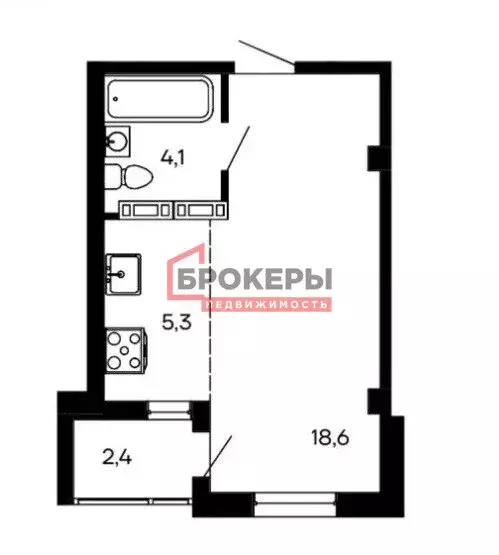 Квартира-студия: Севастополь, Молочная улица, 85к1 (30.4 м) - Фото 1
