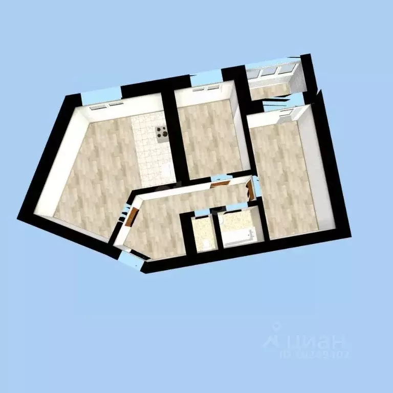 3-к кв. Башкортостан, Уфа Колгуевский мкр, ул. Габдуллы Амантая, 2 ... - Фото 1