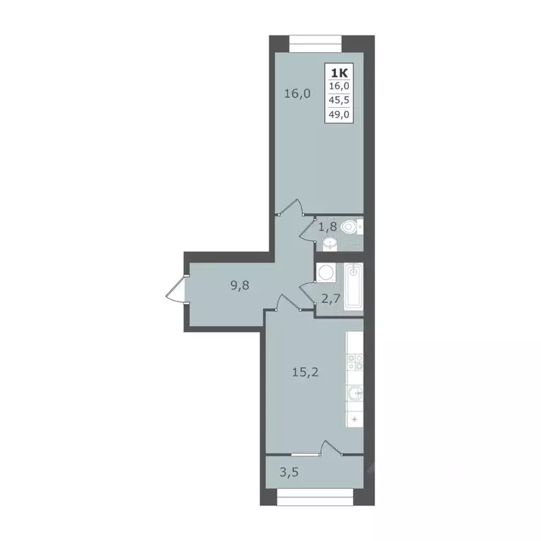 1-к кв. Ставропольский край, Ессентуки  (49.0 м) - Фото 1