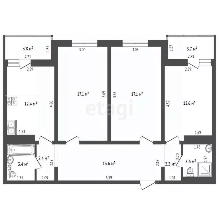 3-к кв. Краснодарский край, Анапа Краснодарская ул., 64Бк1 (90.0 м) - Фото 1