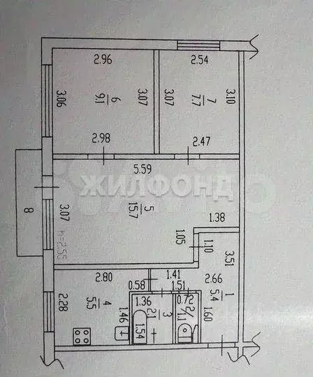 3-к кв. Алтайский край, Барнаул ул. Панфиловцев, 11 (46.6 м) - Фото 1