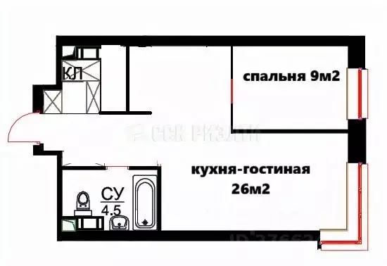 2-к кв. Московская область, Красногорск ул. Авангардная, 8 (43.1 м) - Фото 2