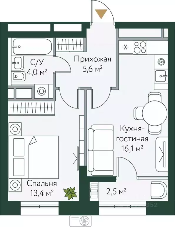 1-к кв. Волгоградская область, Волгоград Новосибирская ул., 74 (41.55 ... - Фото 0