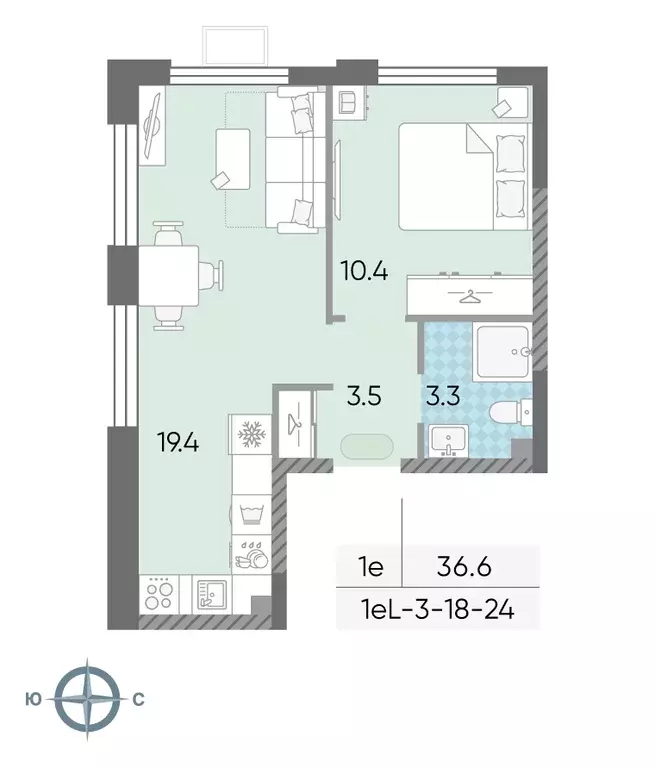 Продаётся 1-к квартира, 36.4 м - Фото 1