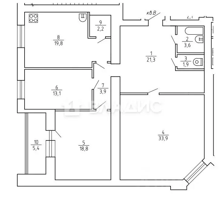 3-к кв. Брянская область, Брянск ул. Горького, 40 (120.0 м) - Фото 2