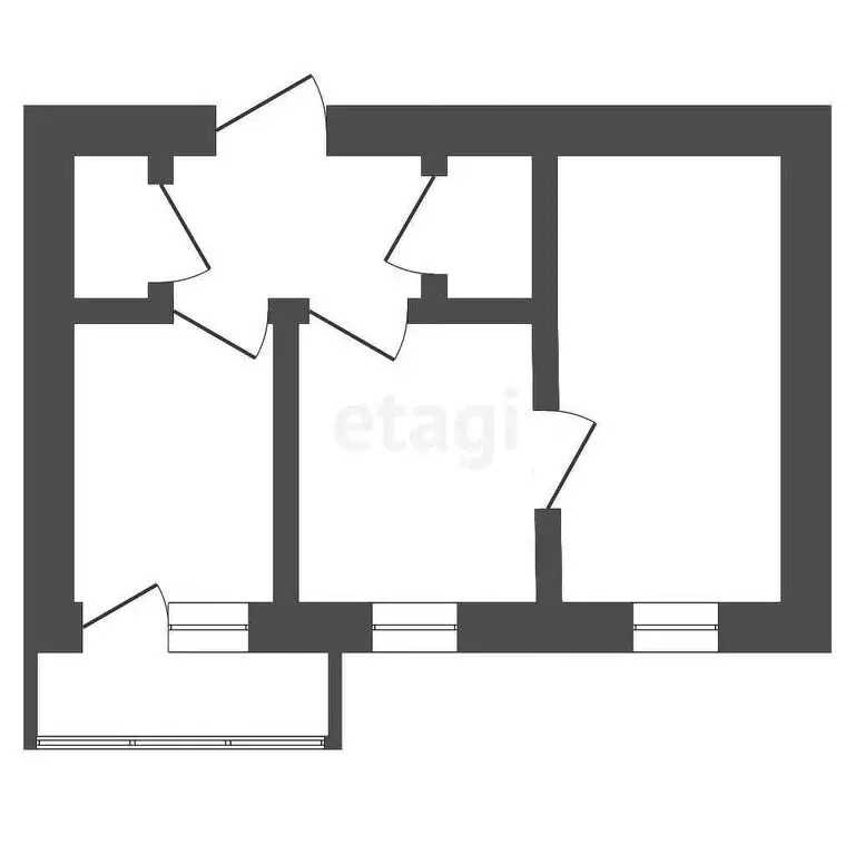 2-комнатная квартира: Ишим, Московская улица, 25 (54 м) - Фото 0