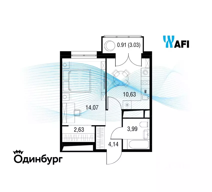 1-к кв. Московская область, Одинцово Одинбург жилой комплекс, 4А (36.3 ... - Фото 1