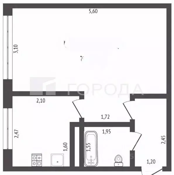 1-к кв. Алтайский край, Барнаул ул. Юрина, 114 (33.0 м) - Фото 1