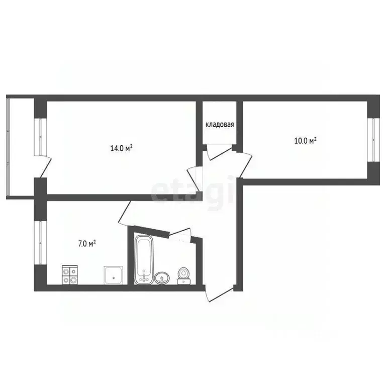 2-к кв. Московская область, Клин городской округ, д. Щекино 3 (44.8 м) - Фото 2