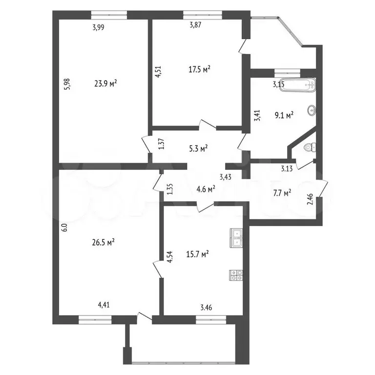 3-к. квартира, 111 м, 8/13 эт. - Фото 0