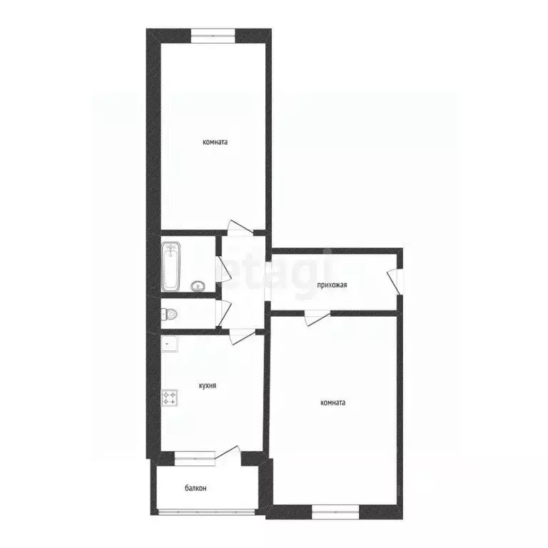 2-к кв. Курганская область, Курган Садовая ул., 10 (49.0 м) - Фото 2