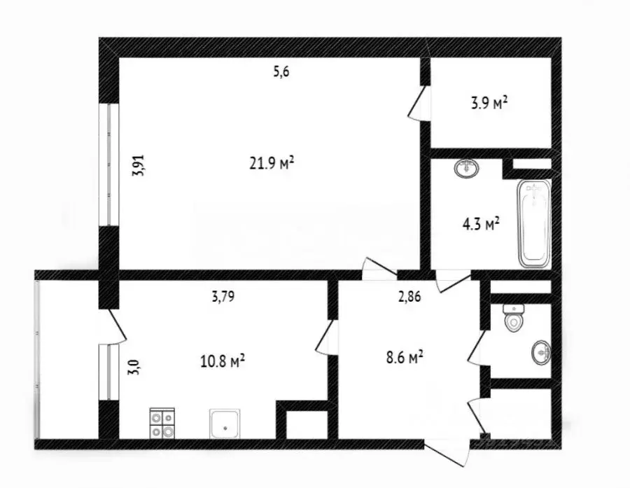 1-к кв. Ямало-Ненецкий АО, Новый Уренгой Оптимистов мкр, 2/2 (52.4 м) - Фото 2