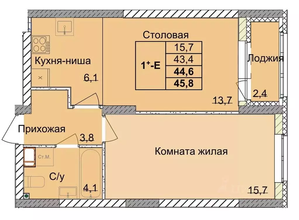 1-к кв. Нижегородская область, Нижний Новгород 1-я Оранжерейная ул. ... - Фото 0