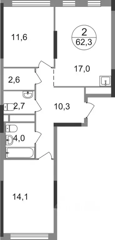 2-к кв. Москва Переделкино Ближнее мкр, 13-й кв-л,  (62.3 м) - Фото 0