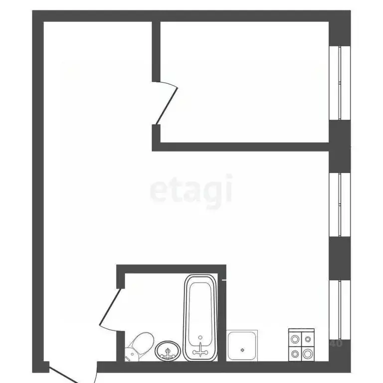 2-к кв. Тюменская область, Тюмень Карская ул., 21 (38.6 м) - Фото 1