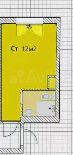 Квартира-студия, 12 м, 1/9 эт. - Фото 0