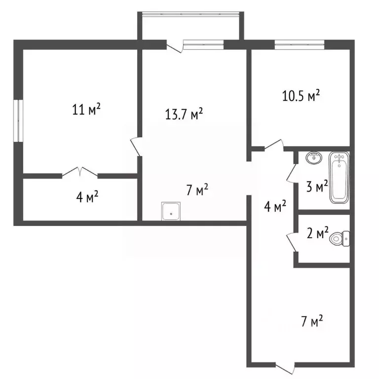 3-к кв. Красноярский край, Красноярск Караульная ул., 43/5 (64.0 м) - Фото 2