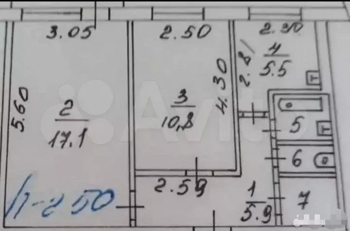 2-к. квартира, 45 м, 4/5 эт. - Фото 0