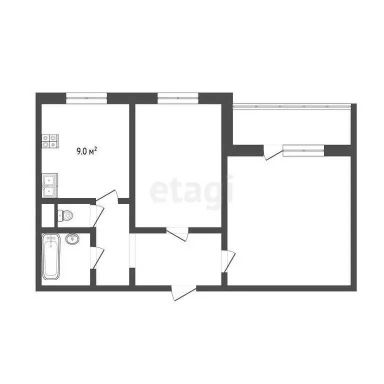 2-комнатная квартира: Кемерово, улица Марковцева, 24 (50 м) - Фото 0