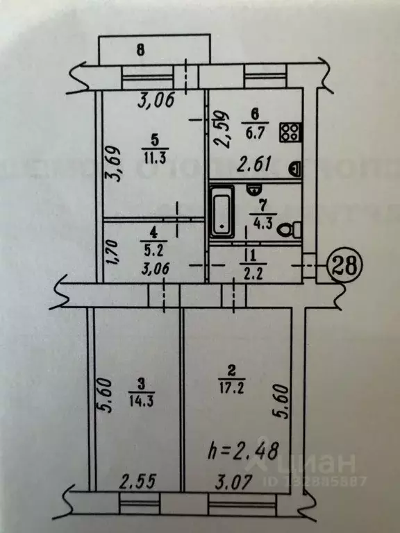 3-к кв. Омская область, Омск пос. 40 лет Октября, пер. Камерный, 49 ... - Фото 2
