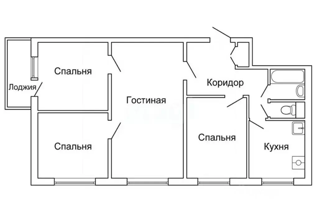 3-к кв. Тульская область, Тула Гоголевская ул., 76 (80.4 м) - Фото 1