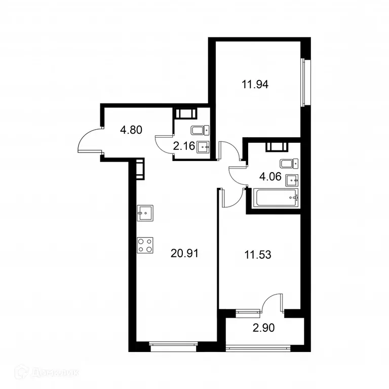 Продаётся 2-к квартира, 56.9 м - Фото 0