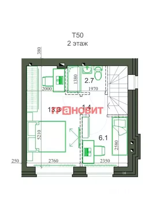 Таунхаус, 50.7 м - Фото 1