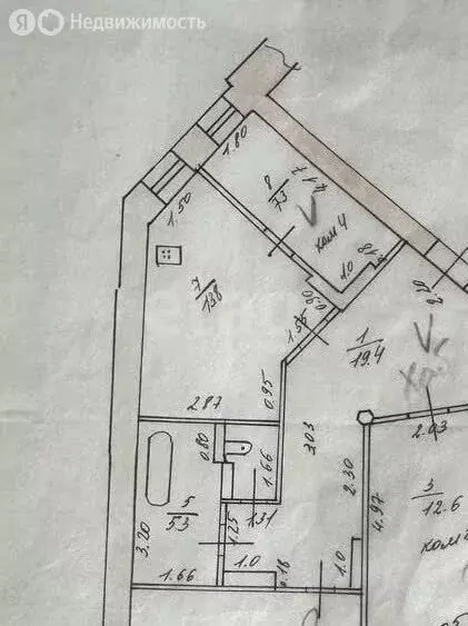 1к в -комнатной квартире (7.3 м) - Фото 1