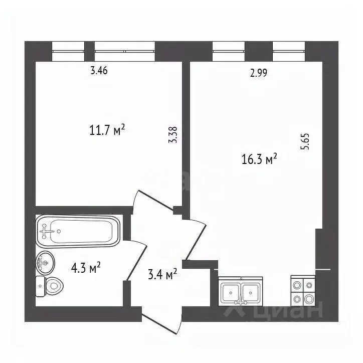 1-к кв. Калужская область, Калуга ул. Белые Росы, 1 (36.0 м) - Фото 1