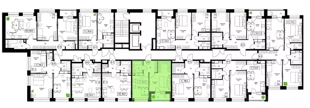 1-к кв. Московская область, Пушкино Пушкино Град жилой комплекс, к2 ... - Фото 2