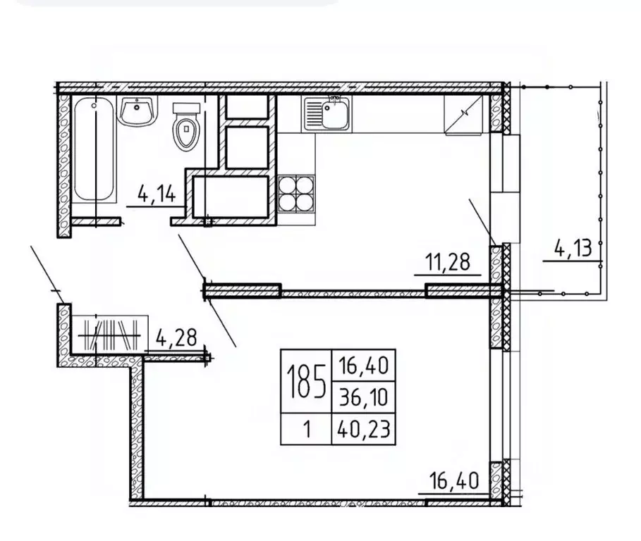 1-к кв. Ставропольский край, Пятигорск Центр мкр,  (40.23 м) - Фото 1