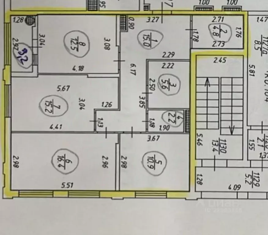 3-к кв. Ставропольский край, Ставрополь ул. 50 лет ВЛКСМ, 11/1 (85.0 ... - Фото 2