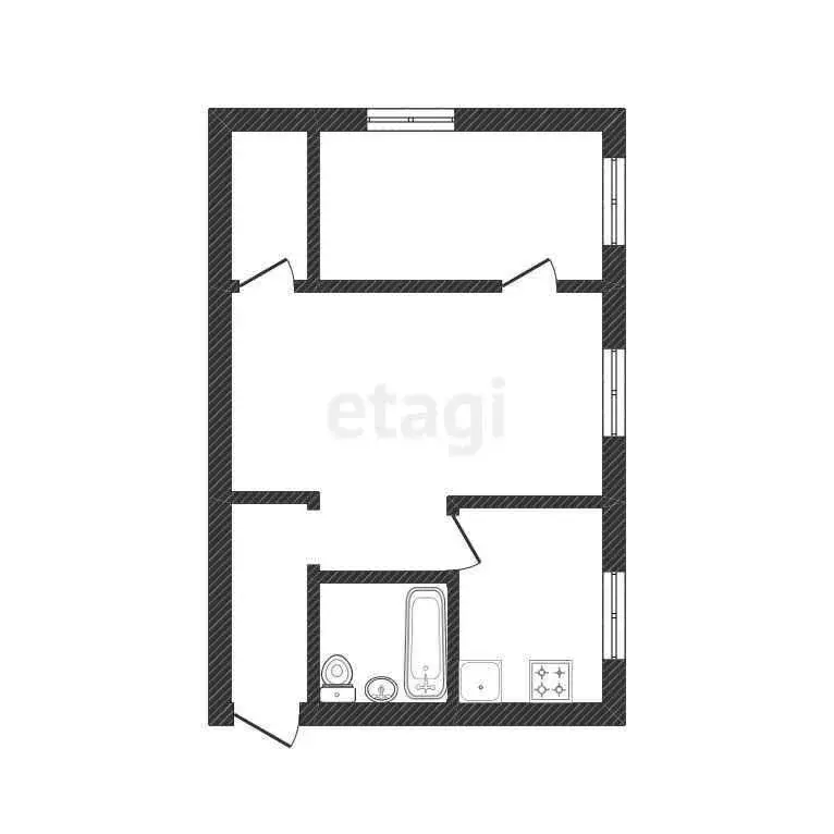 2-комнатная квартира: Златоуст, проспект имени Ю.А. Гагарина, 8-я ... - Фото 1