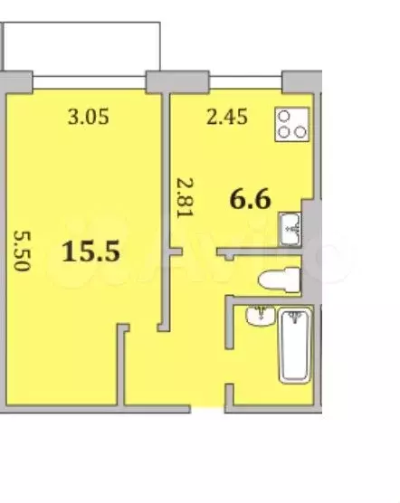 1-к. квартира, 30 м, 5/9 эт. - Фото 0