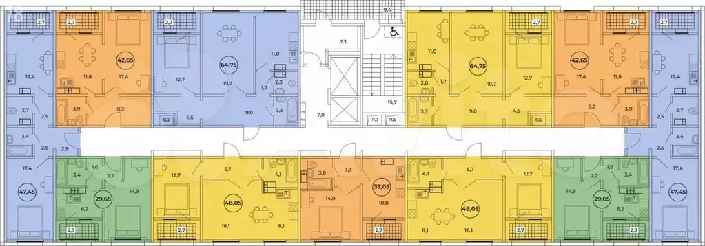 Квартира-студия, 29,6 м, 8/15 эт. - Фото 1