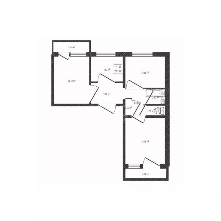 3-к кв. Брянская область, Фокино ул. Карла Маркса, 31 (73.1 м) - Фото 2