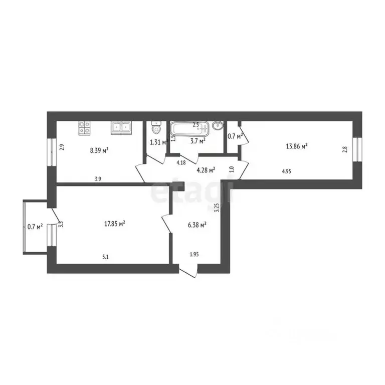 2-к кв. Мордовия, Саранск Советская ул., 31 (56.6 м) - Фото 1