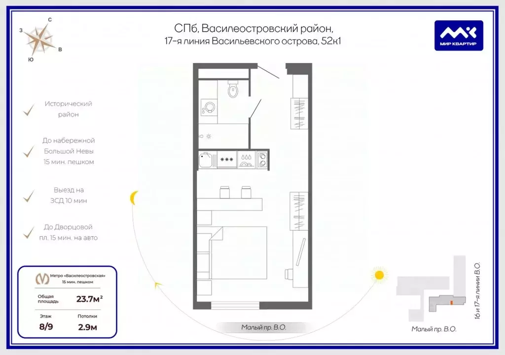 Помещение свободного назначения в Санкт-Петербург 17-я Васильевского ... - Фото 2