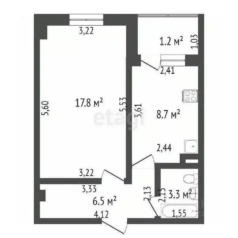1-к кв. Башкортостан, Стерлитамак ул. Гоголя, 130А (32.5 м) - Фото 2