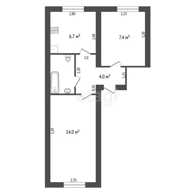 2-комнатная квартира: Жуков, Калужская улица, 4 (35.8 м) - Фото 0