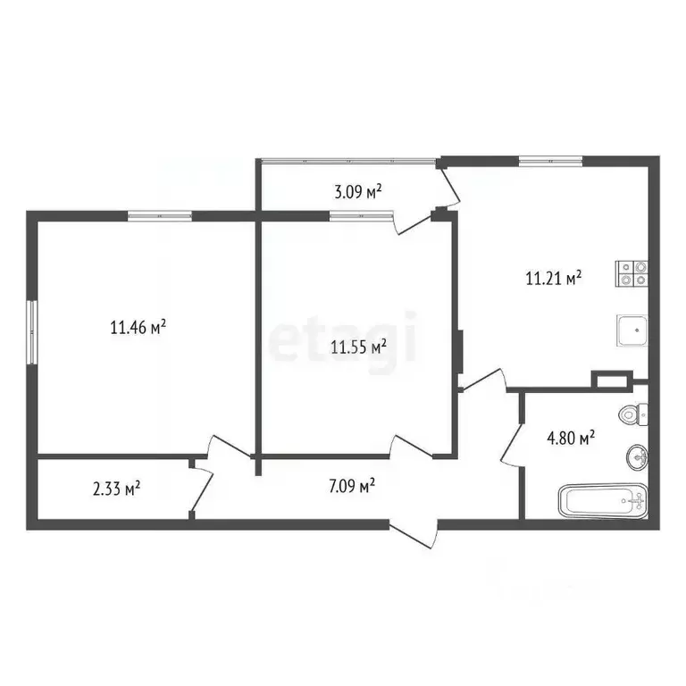 2-к кв. Воронежская область, Воронеж ул. Независимости, 78к4 (49.99 м) - Фото 1