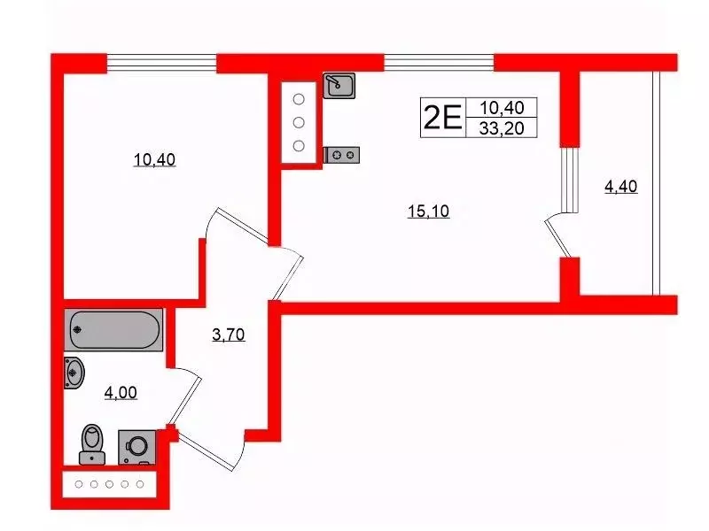 1-к кв. Санкт-Петербург ул. Верхне-Каменская, 11к1 (33.2 м) - Фото 2